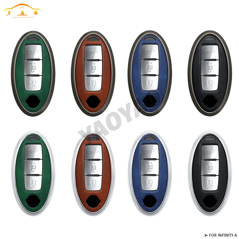 

Full Cover Car Remote Key Case for Infiniti FX35 QX60 Zinc Alloy Leather Keychain Car Accessories