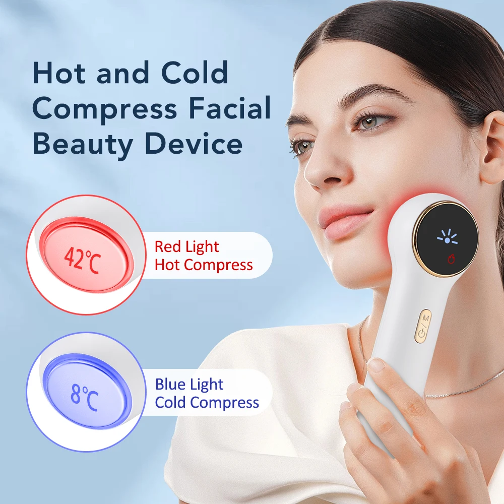 Electric Hot and Cold Facial Beauty Device Facial Hammer Skin Care Rejuvenation Ice Compress Beauty Instrument for Pore Tighten