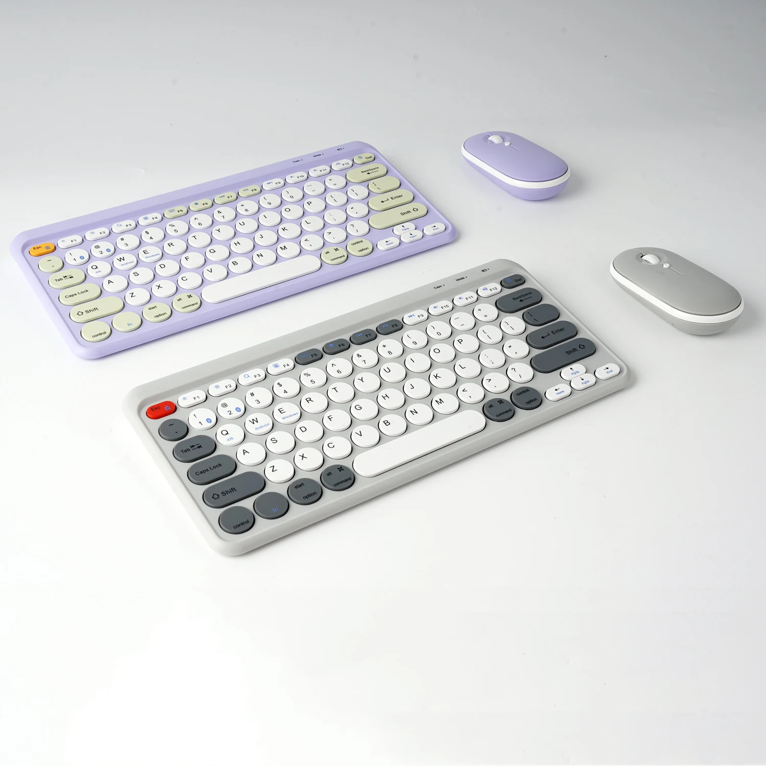 Teclado e Mouse sem Fio de Modo Duplo Bluetooth Multi-dispositivos Compatível com Mac Windows Ios Android Combo 2.4g - Imagem 6