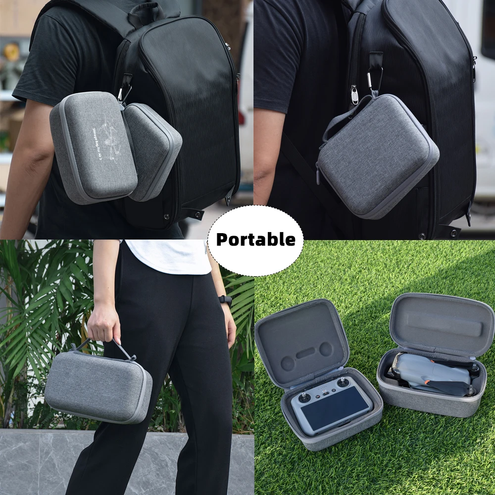 Sac de transport pour drone RC 2 bag vert clair posé sur une surface, détail de la texture rigide