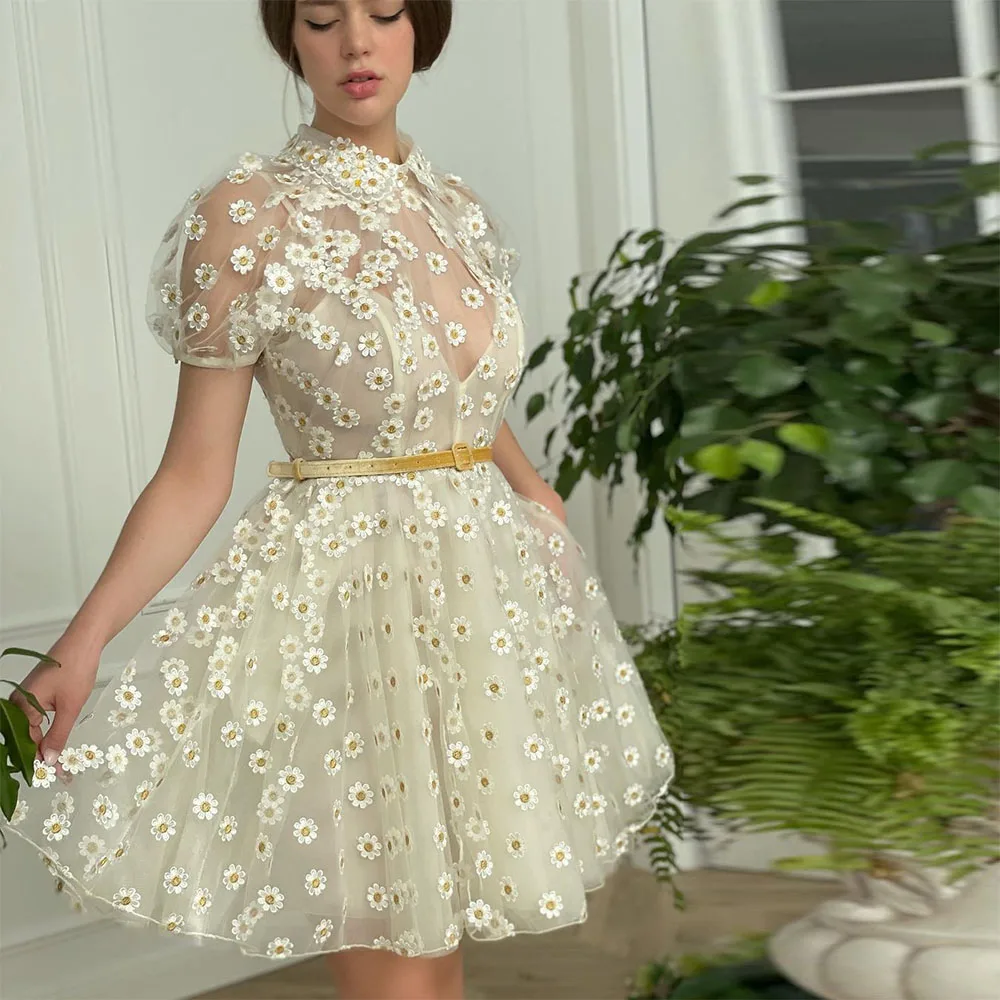 

Платье женское вечернее короткое с поясом и карманами