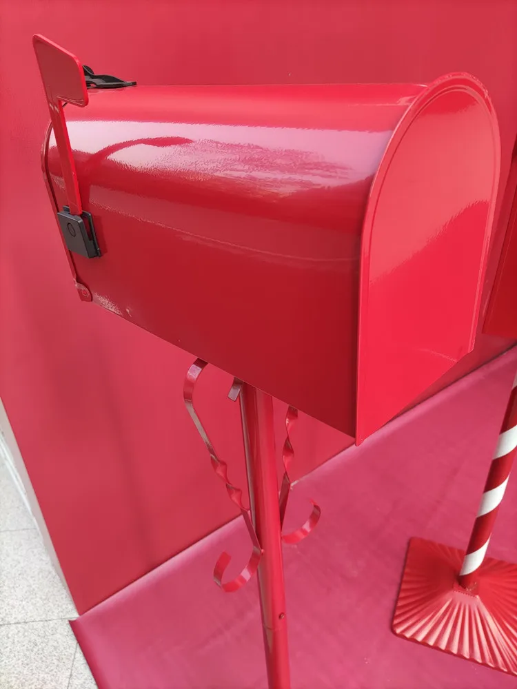 American Style Post-Mount Mailboxes Stand Floor Metal Postbox Outdoor Garden Park Villa Newspaper Letter Box Bucket Letterbox post mount mailbox