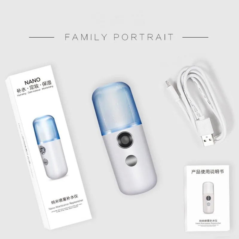 

Face Steamer Nano Mist Cool Mist Maker Fogger Usb Rechargeable Portable Water Replenisher Face Care Handheld Mini Humidifier