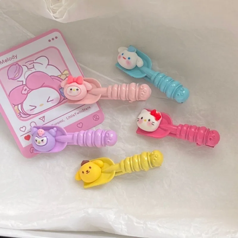 

Sanrio Kuromi Cartoon Barrette Anime Figures My Melody Pochacco Cinnamoroll Barrette Q Figural Cute Girl Barrette Birthday Gifts