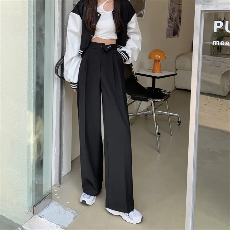 High Waist Casual Pants Women In Autumn And Winter American Style Versatile Straight Tube Suit Pants Loose Wide Leg Pants