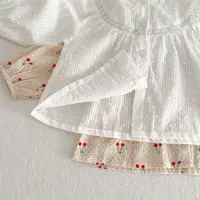 Vêtements d'été fins pour nouveau-nés filles, vêtements de Protection solaire, imprimé cerise, manteau à capuche, veste ventilée, vêtements pour enfants 6