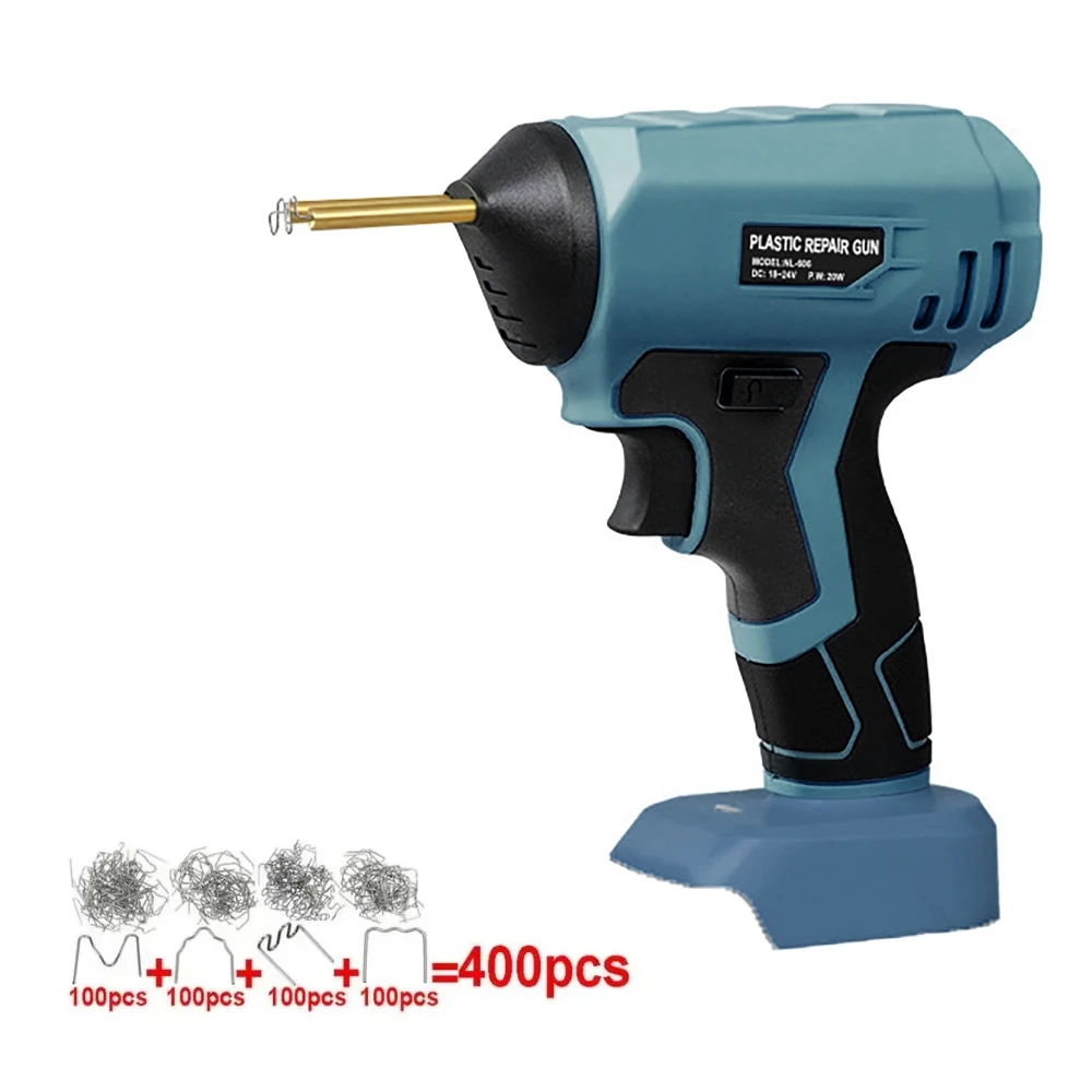 무선 플라스틱 용접기 자동차 범퍼 수리 용접 기계 용접 건(18V-24V Makita/DeWalt 배터리용 400Pcs 못 포함)