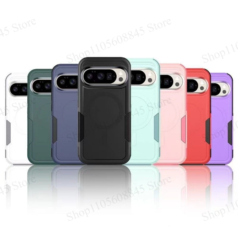Rugged Shockproof Magnetic Case - Dual-Layer with Wireless Charging Compatibility