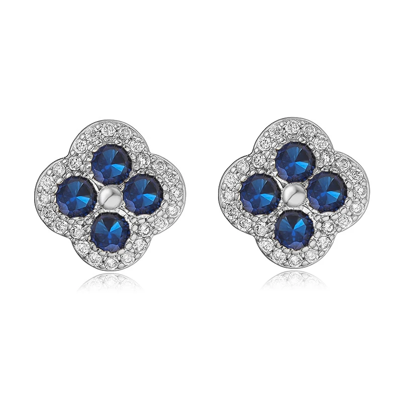 HECHENG 18K Gold Plated CZ Stone Flower Earrings image 10