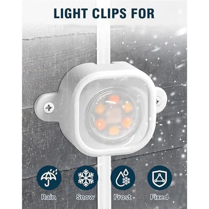 Govee H706용 NOCM 125PCS 장착 브래킷, 실외 LED 조명 H706용 브래킷 클립, 소핏, 처마용 설치 브래킷
