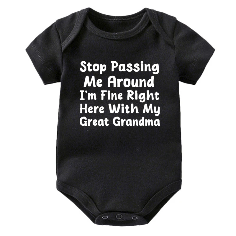 Great Grandma Print Baby Bodysuit Cute Newborn Baby Girls Boys Clothes Body Toddler Romper Cotton Summer Infant Jumpsuits 5
