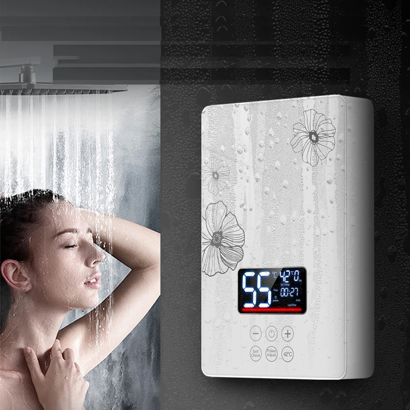 220 โวลต์ 6000w การออกแบบใหม่ความต้องการสูงผลิตภัณฑ์ประสิทธิภาพสูงน้ําร้อนไฟฟ้าเครื่องทําน้ําอุ่น Tankless ทันที App 1