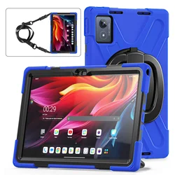 Durable Rotating Stand Tablet Case with Shoulder Strap - Kids' Heavy Duty Protection for K11 Plus TB352FU XU (Blue)