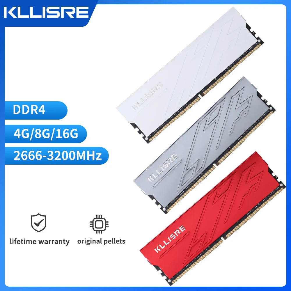 Kllisre 2 pezzi DDR4 4GB 8GB 16GB Ram 2400 2666 3200 memoria Desktop Dimm  Non ECC Unbuffered - AliExpress