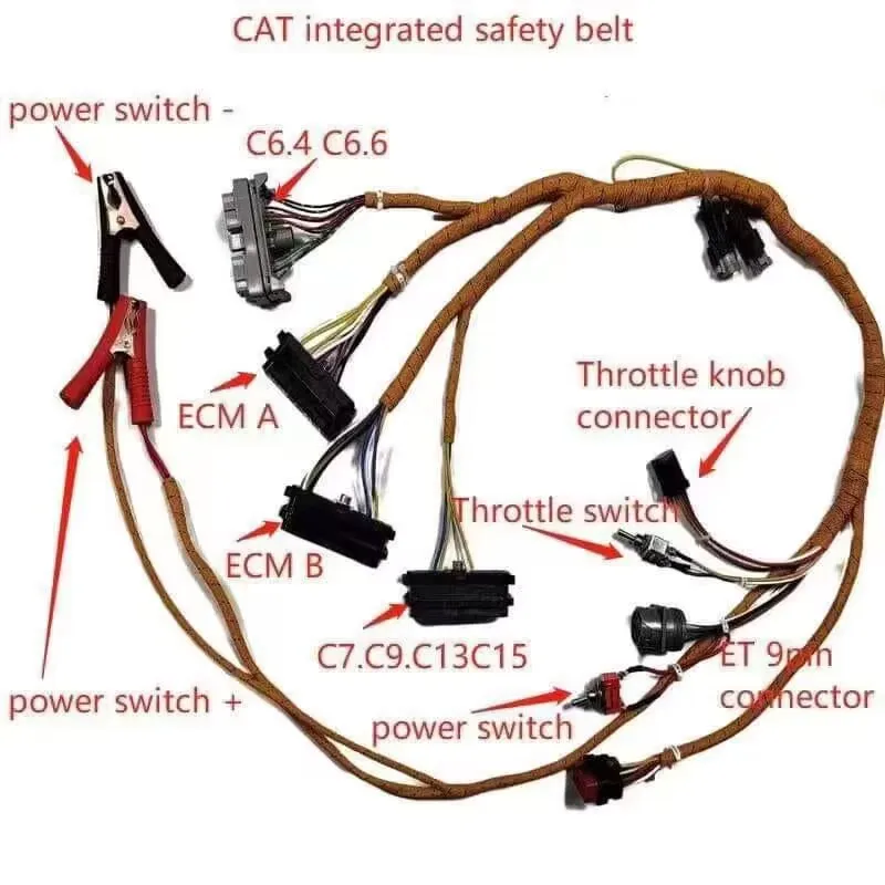

Excavator Diagnostic Cable Engine C6.4 C6.6 C7 C-9 C15 C11 C13 3126B Comprehensive Test Wiring Harness For CAT 320C 320D 325C