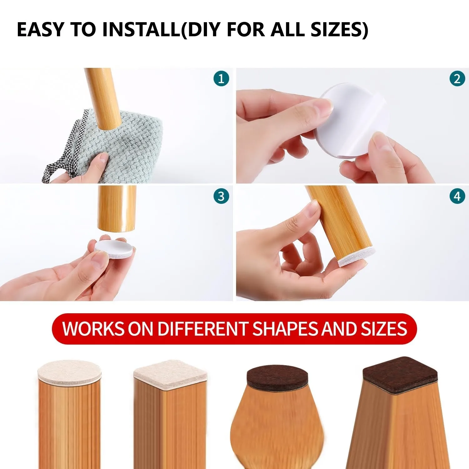 Self-adhesive felt furniture pads Scratch-resistant floor protective pads 56 pieces furniture pads,furniture leg pads