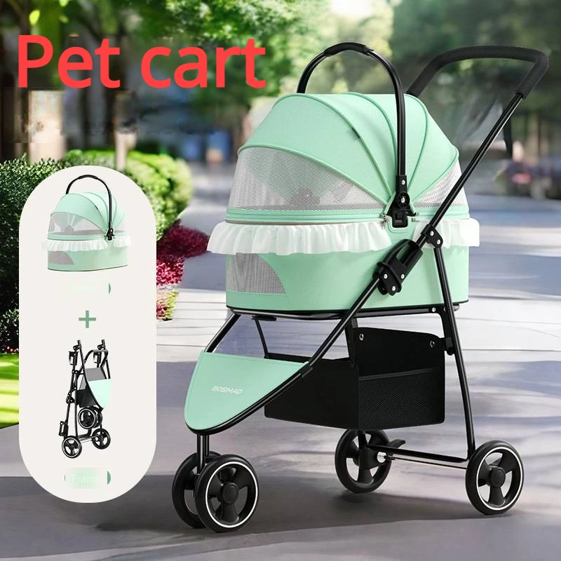 dog-cart-pet-cart-small-and-medium-sized-pet-cat-dog-cart-lightweight-detachable-foldable-diy-lace-decorative-cat-stroller