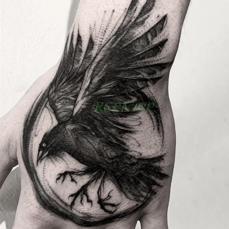 

Waterproof Temporary Tattoo Sticker Fly Eagle Hawk Tatto in back of hand Flash Tatoo Fake Tattoos for Men Women Girl