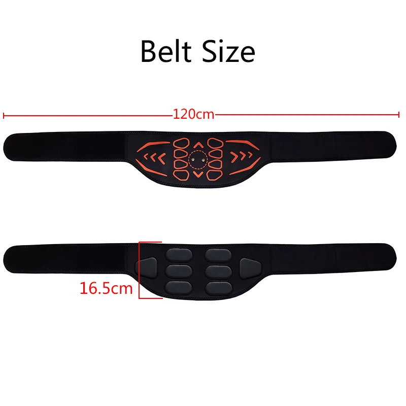 120CM Smart Muscle Toner Abdominal Toning Belt Abs Trainer USB Recharge Home Gym Fitness Massager