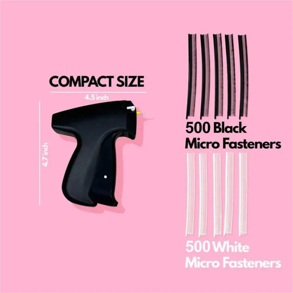 Description Picture 3 of itemClothes Garment Price Label Tagging Tag Gun 6 Needles 1000 White/Black Tag Fasteners Machine Plastic Label Sticker Sewing Tools