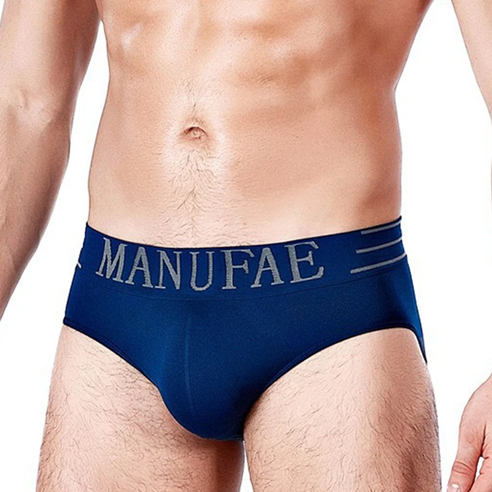 

Mens Stretch Briefs Middle Waist Comfortable Bikini Underwear U Convex Pouch Underpants Breathable Seamless Thong Panties