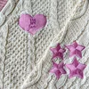Autumn Heart Shaped Embroidery Lover Cardigan Women Winter Pink Star Cardigans Female Loose Fit Knitted Sweater Oversized Tops 3