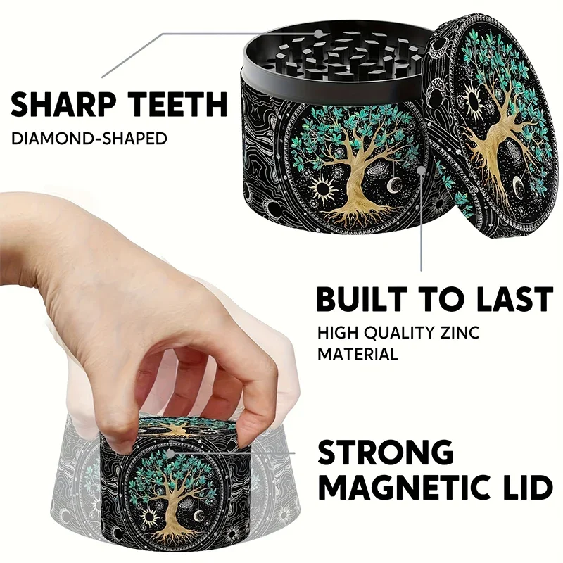 4 Layers Zinc Alloy Herb Grinder Metal for Smoking Multifunctional Crusher for Herbs Tobacco Smoking Gadgets Grass grinder herb grinder tobacco grinder tobacco smoking accessories smoking accessories