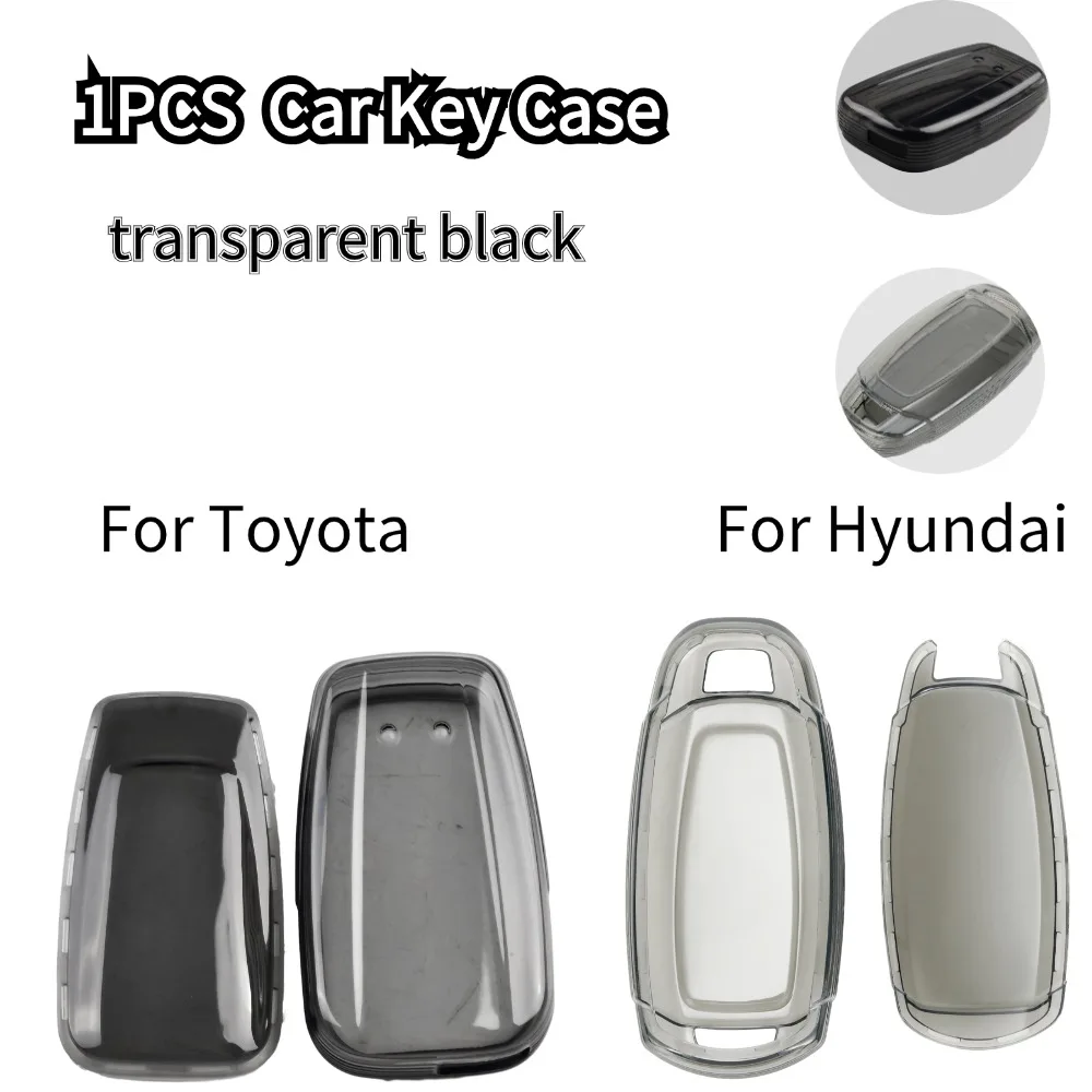 

1Pcs Black Transparent Key Fob Case Cover Bag Accessory ForToyota For Highlander For RAV4 Black Transparent Key Fob Case Cover