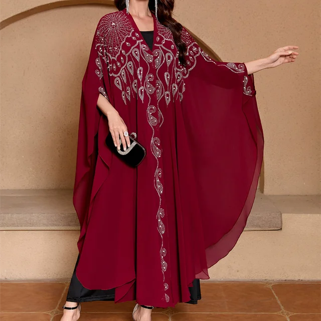Summer Thin Chiffon Hoodies Cloak Women Clothing Maxi Capes Dress Fashion Loose Poncho Long Coats Woman Jackets Dresses Vestidos 4
