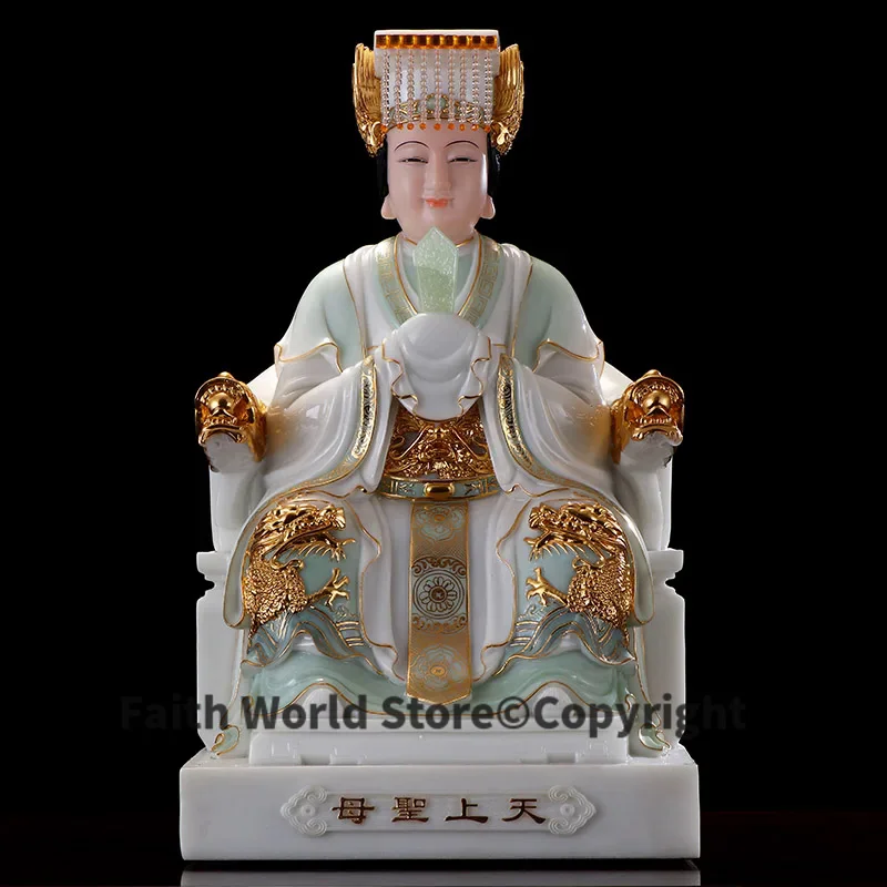 

2024 Southeast Asia HOME Family patron saint High grade Jade Goddess of the Sea Mazu buddha statue shrine altar protection