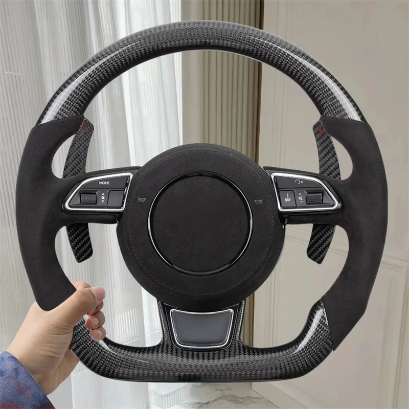 

Автомобильное рулевое колесо, подходит для Audi RS5 A3 A6 C8 A3 8P A8 RS6, замшевое углеродное волокно, рулевое колесо, автомобильные аксессуары