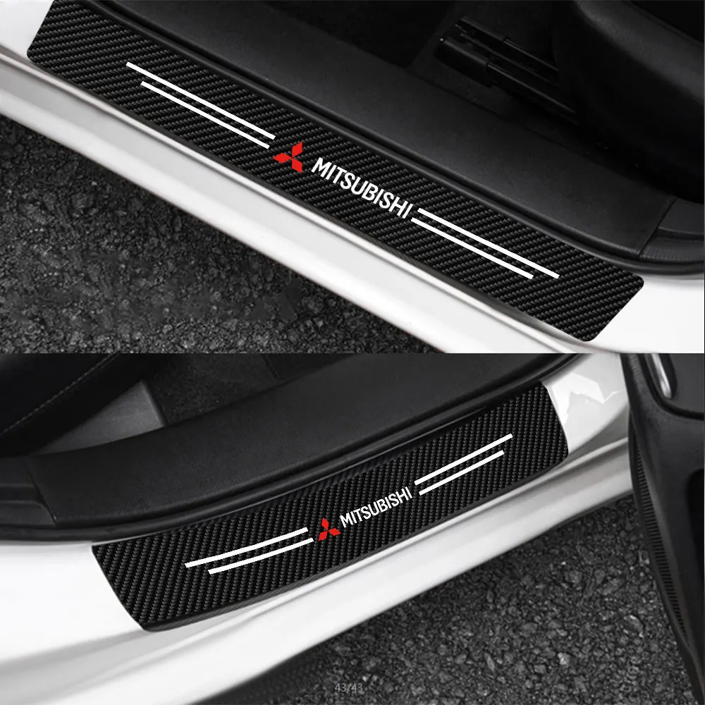 Car Door Sill Sticker 4pcs/set For Mitsubishi Colt Pajero Lancer Outlander