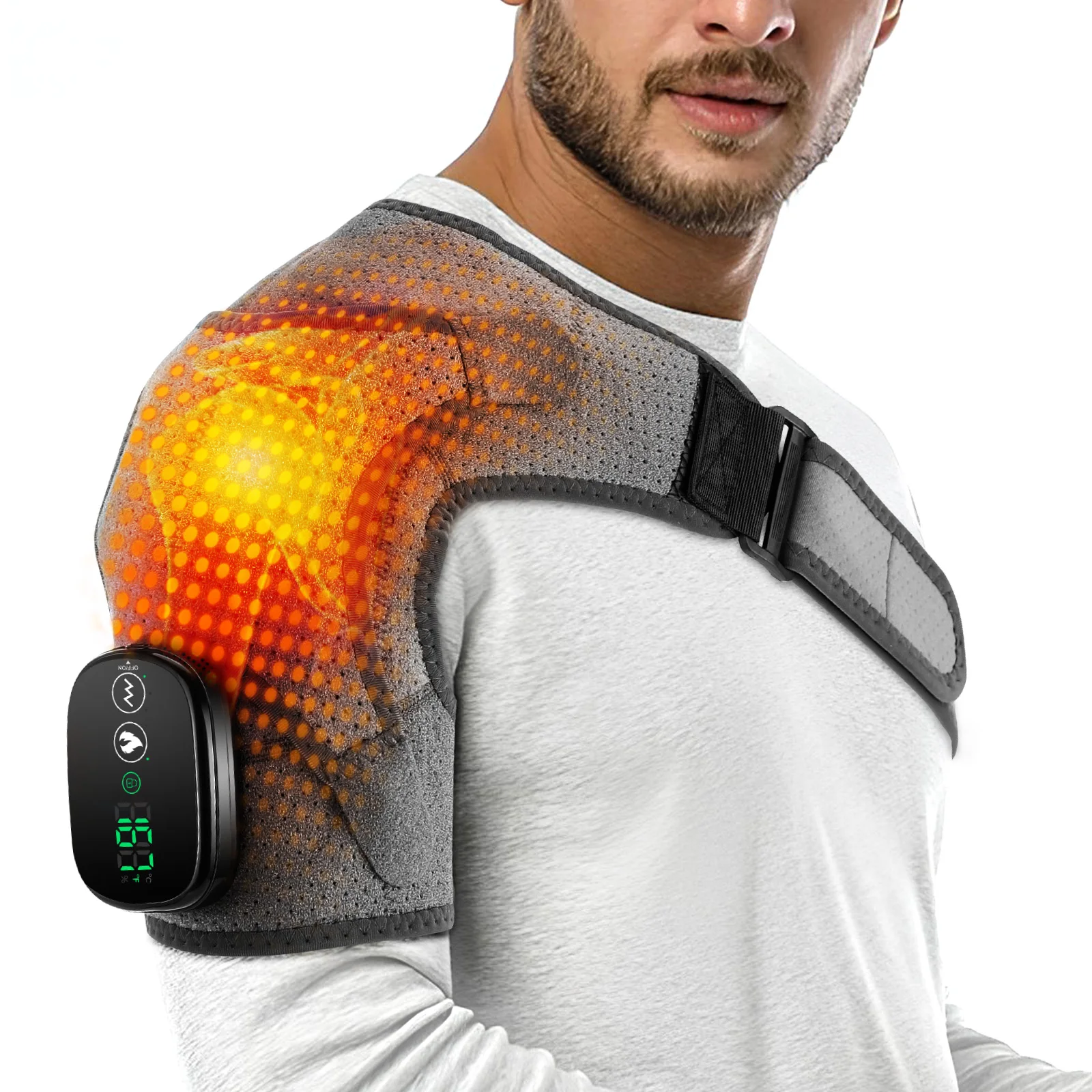 Machine Relaxer Vibration & Heating Shoulde Massager Blets Warmer Shoulder Steamer ...