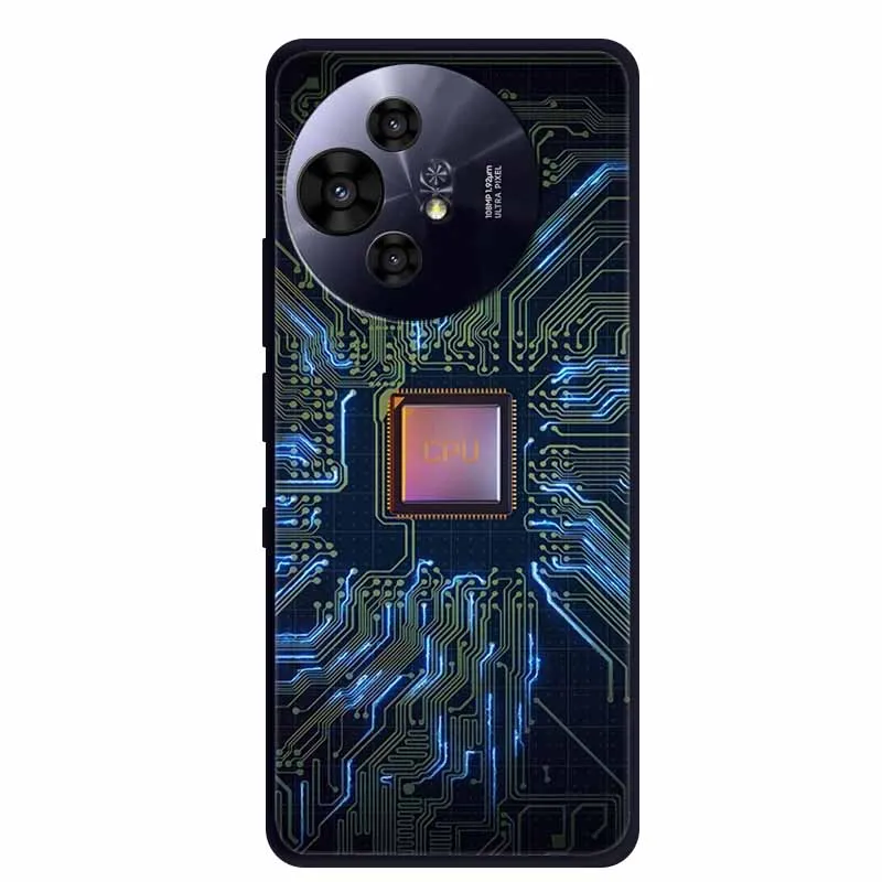 Black Silicone Protective Back Cover - Stylish and Durable Bumper Coque for TCL 50 Pro NxtPaper 5G