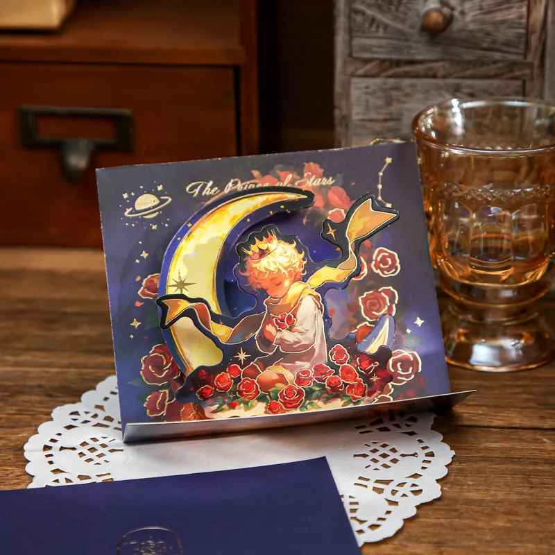 1 pop-up 3D greeting cards Warm Universe series Happy Birthday wishes message card holiday universal gift greeting cards