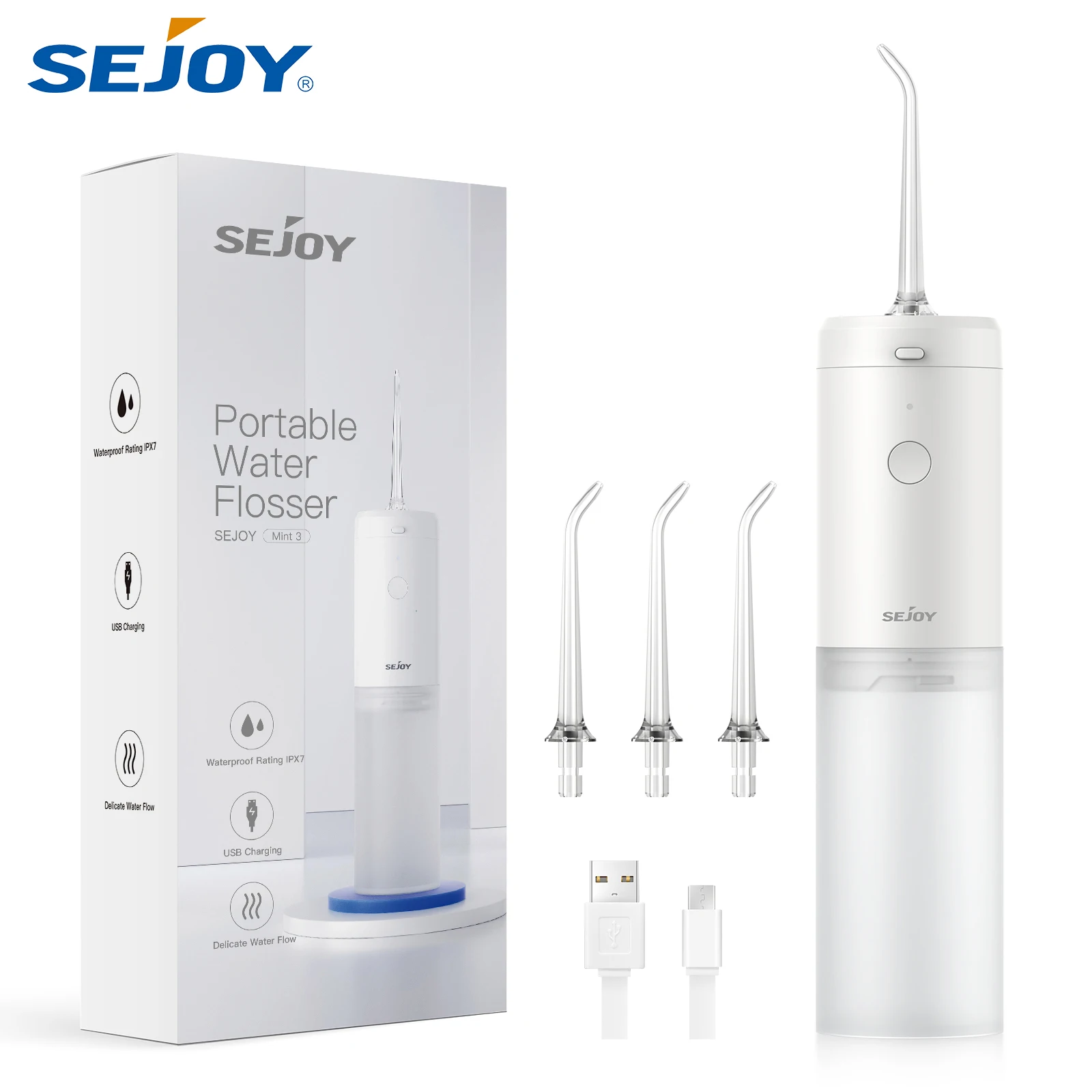 Sejoy Irrigator Dental Mouth Washing Machine Travel Portable Water Flosser Teeth Whitening  IPX7 Waterproof Teeth Cleaning Tools