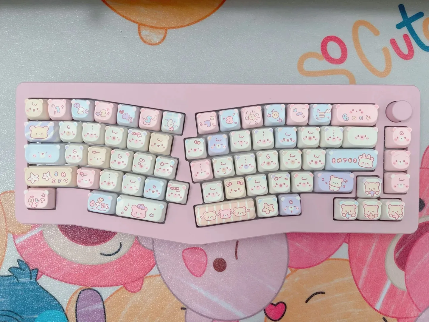 Cat Keycaps Conjunto For Mechanical Keycaps Cute Keycaps Presente Personalizado Sublimação Oem 2.25 u 2.75u para Alice - Imagem 5