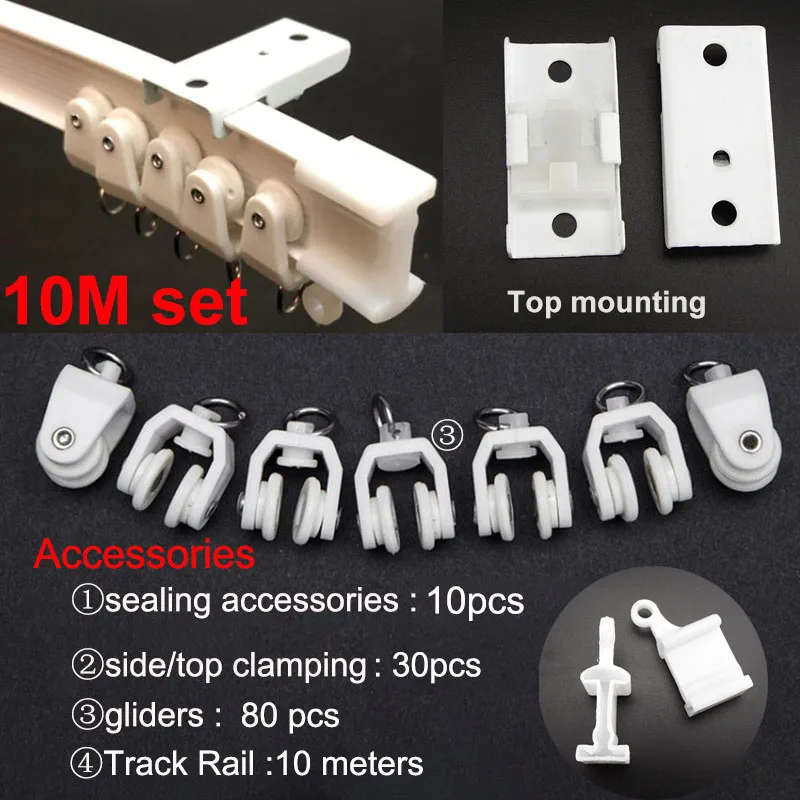 20 Patins Pour Rail De Rideau De Plafond - Coulissage Smooth Et Sans Rouille