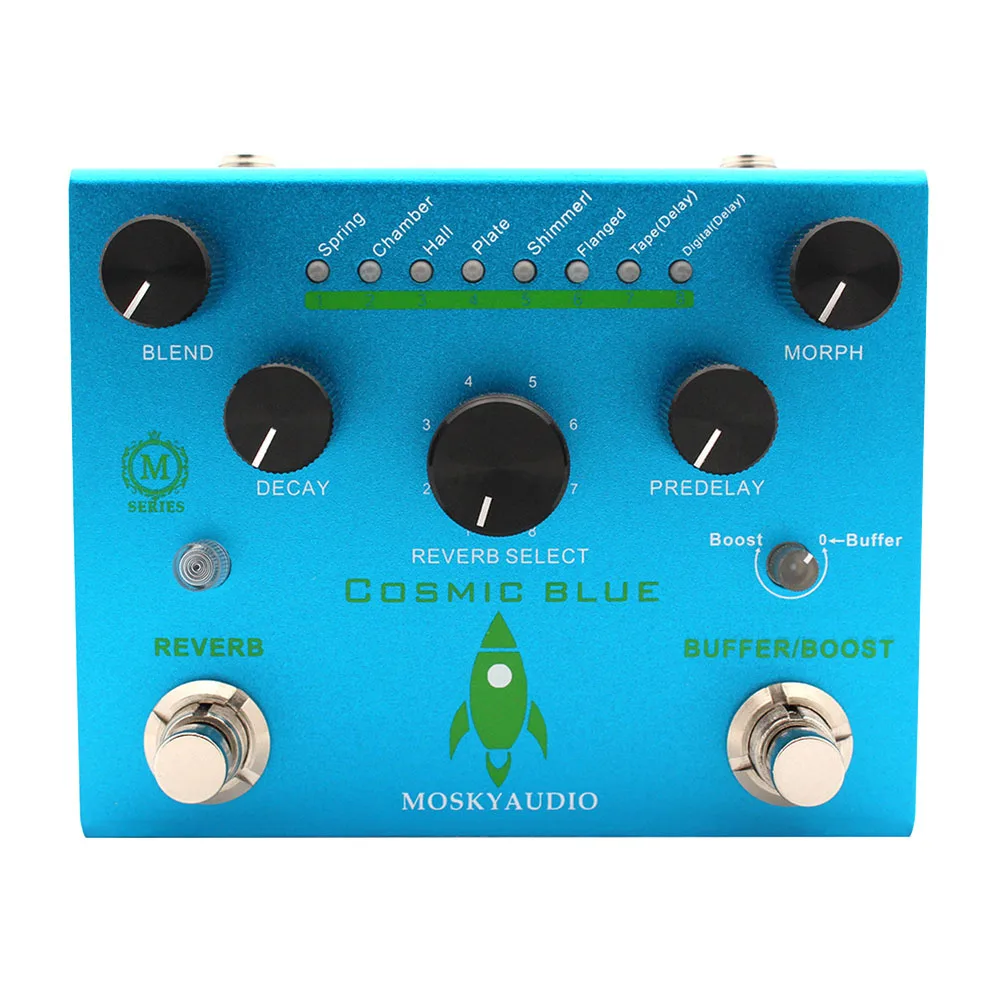 

Mosky Cosmic Blue Digital Reverb 8Mode Reverb Selection Knob Guitar Effect Pedal Musical Instruments Guitar Accessories Parts