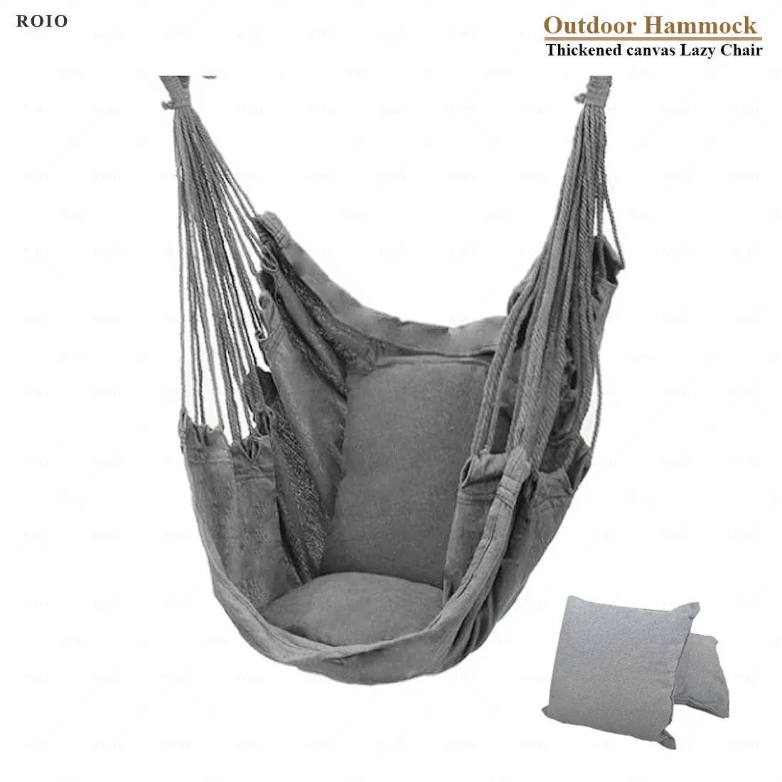 Outdoor Hammock Swing Chair Thicken Canvas Portable Relaxation Steady Seat Pillow Travel Camping