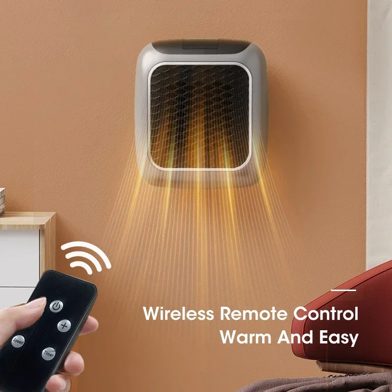 800W Portable Heater Electric Heater Plug in Wall Room Home Appliance Heating Stove Mini Radiator Remote Warmer Machine