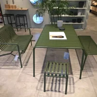 Modern Simple Leisure Outdoor Patio Furniture Balcony Open Air Garden Wrought Iron Dining Table and Chairs Set Outdoor Furniture 3