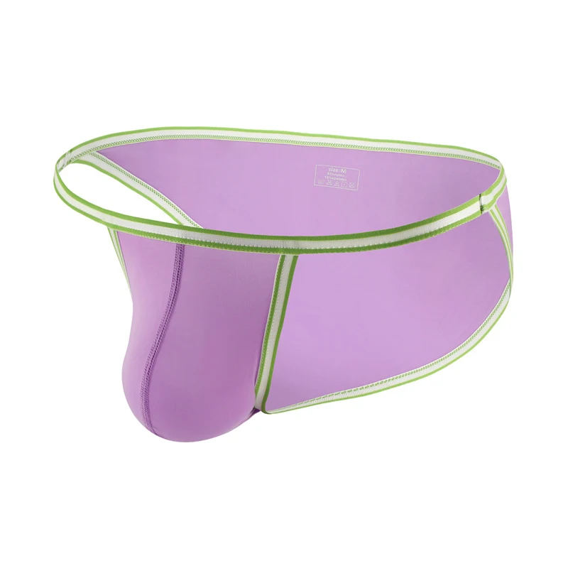 6PCS Men Underwear High Elasti Low Waist High Fork Briefs Solid Color Youth Thin Breathable Ice Silky Sexy Briefs Underpants