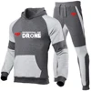 2024 New Men Dji Professional Pilot Drone Printing High-Quality Suits Solid Color Multiple Same Style Sweater + Sweatpants Sets 4