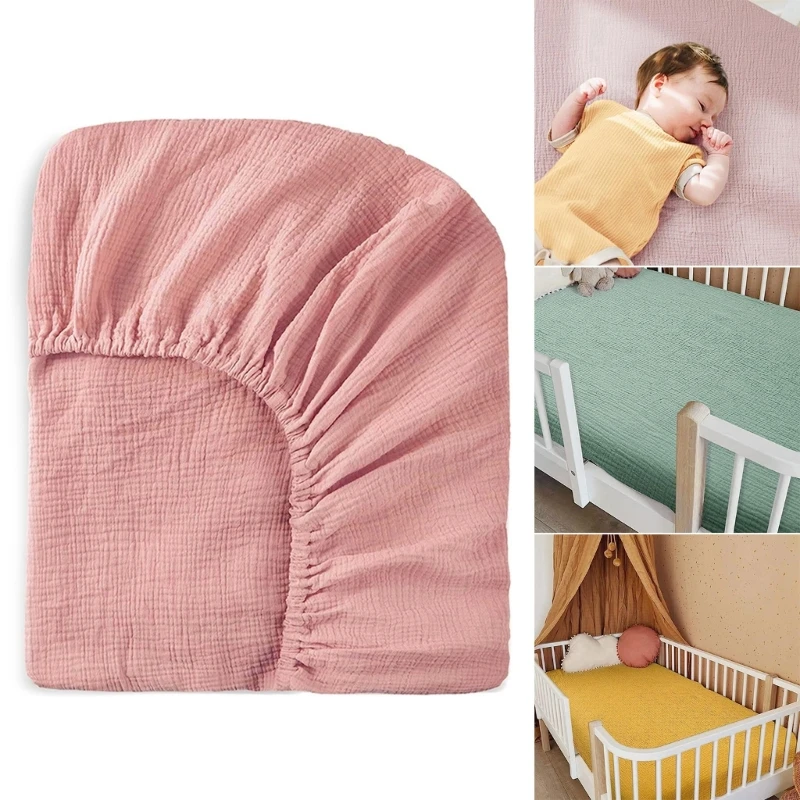 Comfortable Cotton Bed Sheets Soft & Breathable Baby Bed Crib Fitted Sheets Mattress Cover Sleeve For Infants