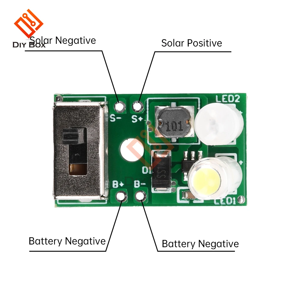 1.2V NiMH Battery Controller Solar Lights Circuit Board White Light Colored Light 2V Solar Board Ceramic Lawn Lamp