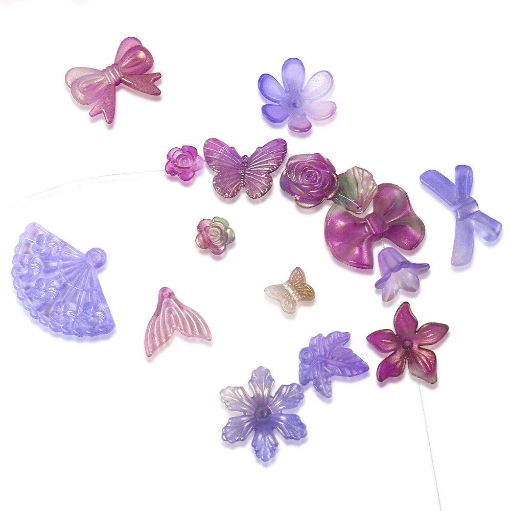Pssopp Perline a Forma di Farfalla 100 Pezzi Set di Perline con Ciondoli a Forma di Farfalla Ciondolo con Perline Colorate Artigianali per Collane, Bracciali, Orecchini, Creazione di