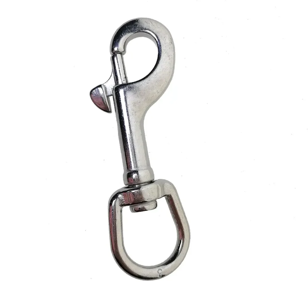 316 Stainless Steel Swivel Eye Bolt Snap Hook Scuba Snorkeling Key Chain 2