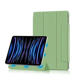 Premium Magnetic Tri - Fold Stand Tablet Case with Smart Buckle - iPad Pro 11 2018 1st (Matcha Green)