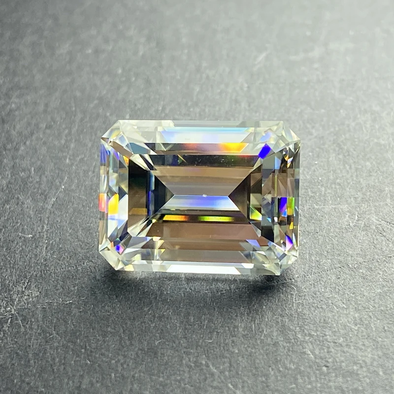 DJMAX Rare Super White Emerald Cut Moissanite Loose Stone D Color Lab Grown champagne Pink Certified Emerald Moissanite Diamonds 2
